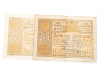 Lot 561 - TWO BANK OF SCOTLAND £1 ONE POUND NOTES, 1914 AND 1923