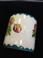 Lot 1220 - A WEMYSS WARE CYLINDRICAL PRESERVE JAR AND COVER