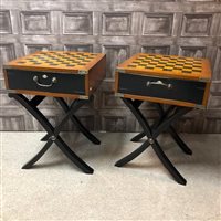 Lot 140 - A PAIR OF GAMES TABLES AND ANOTHER