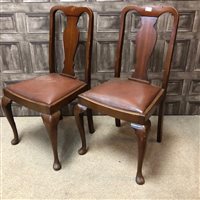 Lot 137 - A SET OF SIX MAHOGANY DINING CHAIRS