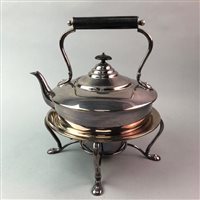 Lot 154 - A HARROD'S KETTLE AND PLATED WARES