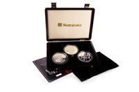 Lot 578 - THE DIAMOND JUBILEE 65MM SILVER PROOF THREE COIN SET