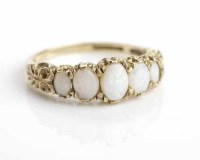 Lot 209 - VICTORIAN STYLE OPAL DRESS RING set with five...