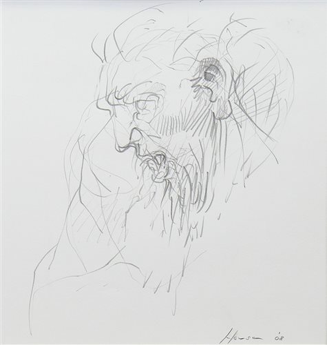 Lot 609 - UNTITLED, A PENCIL SKETCH BY PETER HOWSON