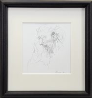 Lot 609 - UNTITLED, A PENCIL SKETCH BY PETER HOWSON