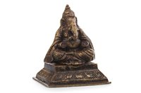Lot 413 - AN INDIAN GILDED METAL FIGURE OF GANESH