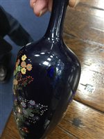 Lot 191 - A JAPANESE CLOISONNÉ VASE AND TWO SAKE CUPS