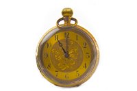 Lot 838 - A GOLD CASED FOB WATCH