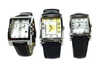 Lot 775 - TWO GENTLEMAN'S ARMANI WATCHES AND ONE DKNY WATCH