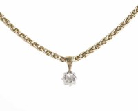 Lot 220 - DIAMOND SOLITAIRE PENDANT the brilliant cut...
