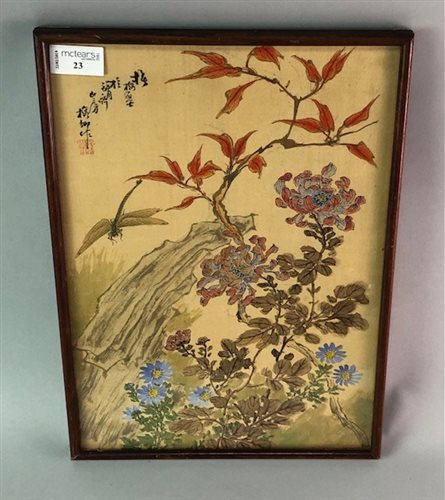 Lot 23 - A CHINESE PAINTED SILK PICTURE