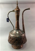 Lot 24 - A LOT OF TWO PERSIAN METALWORK EWERS