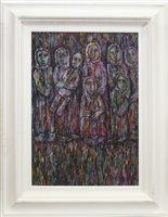 Lot 464 - THE TRIBE, A PASTEL BY ROBERT MEMISHI