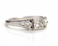 Lot 232 - CERTIFICATED DIAMOND THREE STONE RING the...