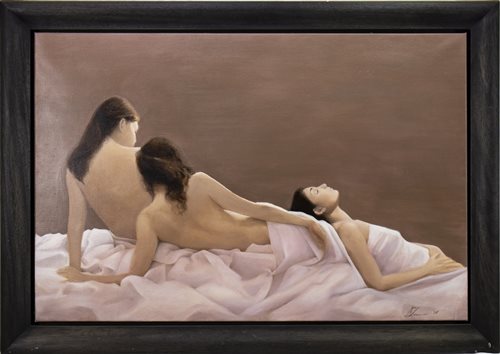 Lot 683 - THREE GRACES, AN OIL BY JANE MACLEAN