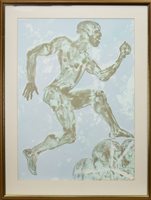 Lot 679 - RUNNING MAN, A LITHOGRAPH BY ELISABETH FRINK