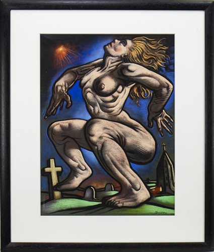 Lot 682 - MADONNA, A PASTEL BY PETER HOWSON