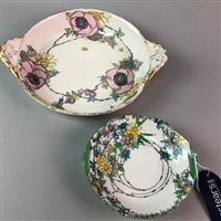 Lot 109 - A HAND-PAINTED DISH BY ELIZABETH MARY WATT AND A SIMILARLY PAINTED DISH BY HELEN PAXTON BROWN