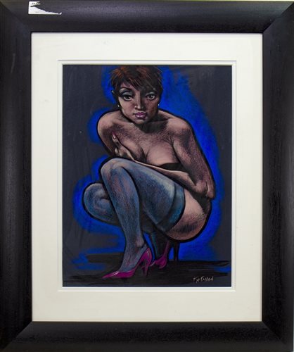 Lot 693 - PRIVATE DANCER, A PASTEL BY FRANK MCFADDEN