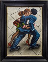 Lot 629 - SHOPPERS, AN OIL BY GRAHAM MCKEAN