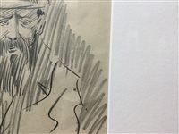 Lot 458 - STUDY OF AN OLD MAN, A PENCIL SKETCH BY JOHN DUNCAN FERGUSSON