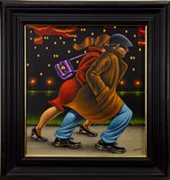 Lot 663 - LATE NIGHT SHOPPING, AN OIL BY GRAHAM MCKEAN