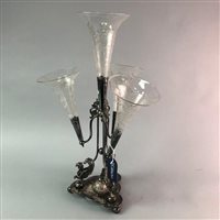 Lot 209 - A VICTORIAN SILVER PLATED FLOWER EPERGNE