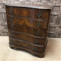 Lot 272 - A REPRODUCTION WALNUT CHEST OF DRAWERS