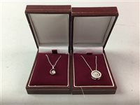 Lot 45 - TWO SILVER AND DIAMOND NECKLACES