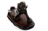 Lot 1042 - A JAPANESE BRONZE FIGURE OF A TIGER