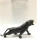 Lot 1042 - A JAPANESE BRONZE FIGURE OF A TIGER