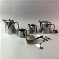 Lot 98 - A LOT OF FIVE SILVER SPOONS ALONG WITH PLATED WARE
