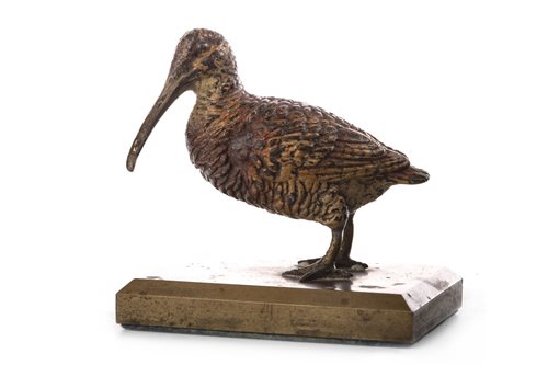 Lot 858 - A COLD PAINTED BRONZE FIGURE OF AN UPLAND WADER