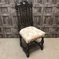 Lot 900 - A LOT OF SEVEN VICTORIAN OAK DINING CHAIRS