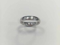 Lot 266 - EIGHTEEN CARAT WHITE GOLD WEDDING BAND marked...