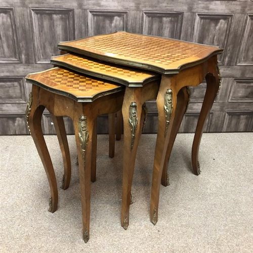 Lot 884 - A NEST OF THREE OCCASIONAL TABLES OF 18TH CENTURY DESIGN
