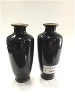 Lot 1051 - A PAIR OF JAPANESE CLOISONNE VASES