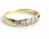 Lot 270 - DIAMOND FIVE STONE RING with five graduated...