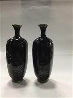Lot 1060 - A PAIR OF JAPANESE CLOISONNE VASES