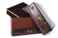 Lot 1068 - A JAPANESE LACQUERED RECTANGULAR LIDDED BOX