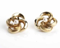 Lot 273 - PAIR OF MID TWENTIETH CENTURY GOLD PEARL SET...