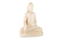 Lot 1061 - A 20TH CENTURY CARVING OF A SEATED BUDDHA