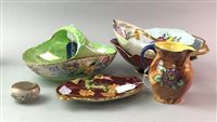 Lot 178 - A ROYAL WINTON VASE, TWO MALING DISHES, A CARLTON WARE DISH AND OTHER CERAMICS