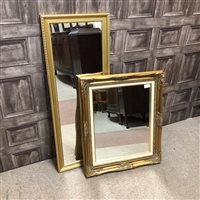Lot 277 - TWO GILT FRAMED WALL MIRRORS
