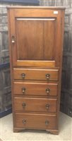 Lot 284 - A STAINED MAHOGANY CUPBOARD