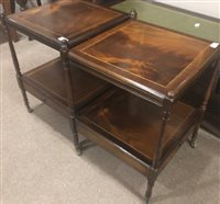 Lot 290 - A PAIR OF MAHOGANY OCCASIONAL TABLES AND ANOTHER TABLE