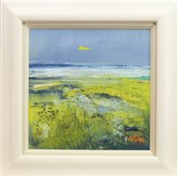 Lot 670 - STORM LIGHT, HEBRIDES, AN OIL BY MAY BYRNE