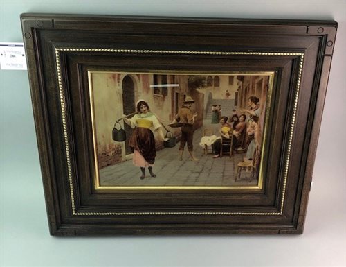 Lot 246 - A VICTORIAN CRYSTOLEUM DEPICTING A CONTINENTAL SCENE