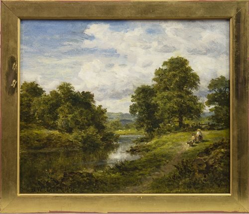 Lot 475 - A FINE DAY IN SURREY, AN OIL BY BENJAMIN WILLIAMS LEADER