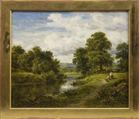 Lot 475 - A FINE DAY IN SURREY, AN OIL BY BENJAMIN WILLIAMS LEADER